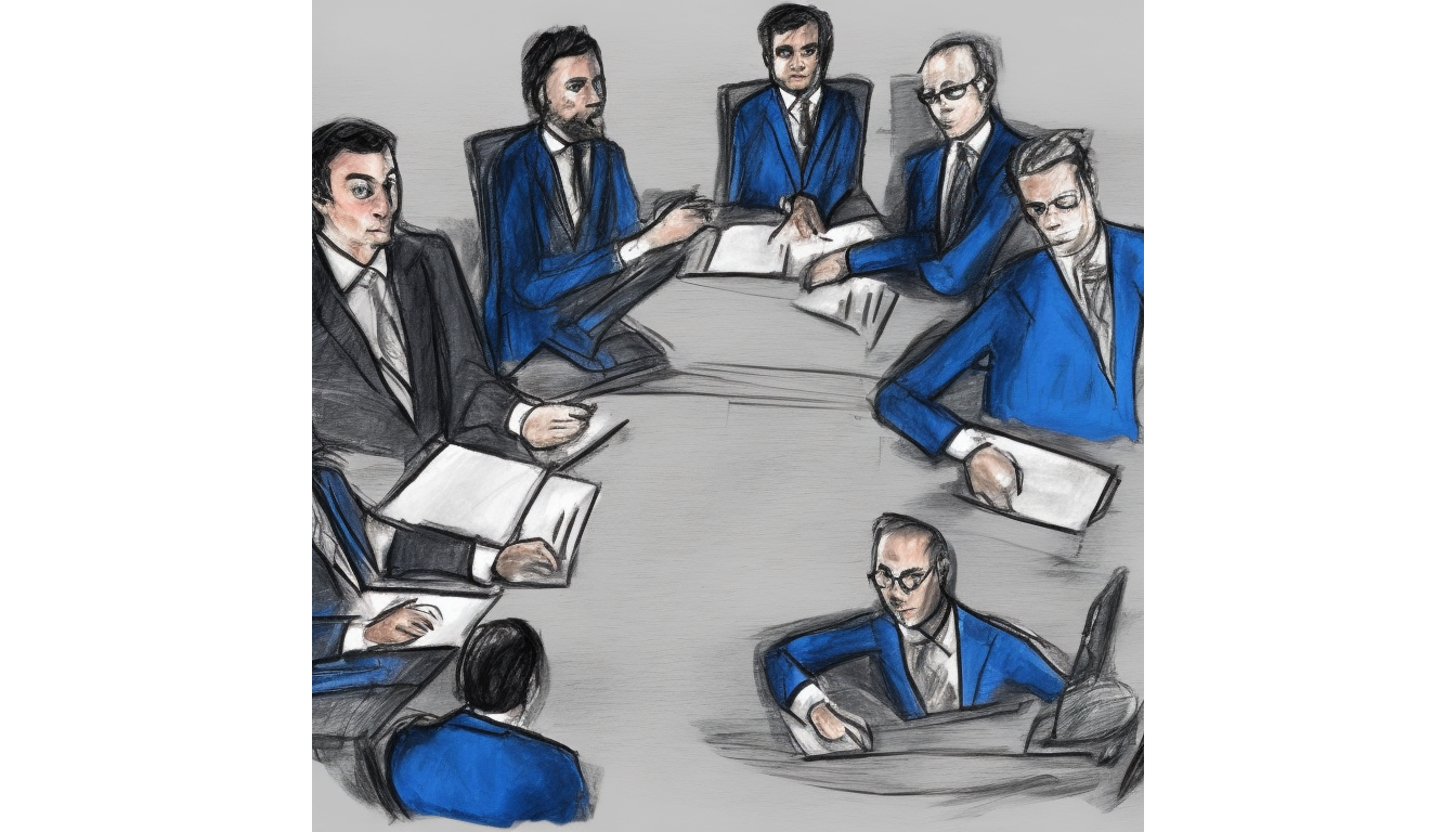 Prawnicy w trakcie negocjacji umowy